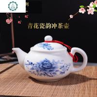 景德镇陶瓷茶壶单壶功夫茶具小号迷你手把中式泡茶器青花瓷160 封后 绿色竹单个冲壶