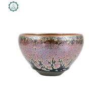 建窑建盏油滴大号茶杯纯手工品茗主人杯茶具铁胎名家天目盏 封后 花雕钵