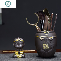 齐天大圣茶道六君子黑檀木茶夹茶针茶刀套装纯铜茶具配件 封后 凯旋而归大圣茶宠茶道