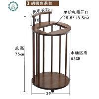 移动茶桌家用小茶台套装实木客厅泡茶车茶具烧水壶一体茶水柜架子 封后 [圆柱]原色茶台