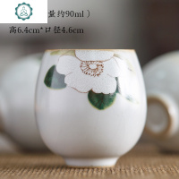 陶瓷品茗杯汝窑茶具仿古功夫茶杯半手工圆形杯主人茶杯单杯 封后 M款