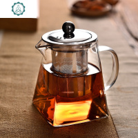 功夫茶具套装客厅家用过滤泡茶壶加厚玻璃花茶壶红茶泡茶器 封后 550天圆地方壶+4杯+茶盘