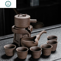 半自动功夫茶具套装家用陶瓷懒人石磨泡茶喝茶道茶壶茶杯整套简约 封后 浮雕龙孔雀蓝自动茶具 8件