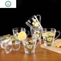 6只杯子家用玻璃杯整套印花客厅中式茶杯水具套装小清新水杯 封后 赤红玫瑰八角杯六只