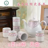 陶瓷水具套装客厅大容量冷热水壶水杯欧式茶具套装泡茶壶茶杯家用 封后 绿宝石1壶6杯无盘