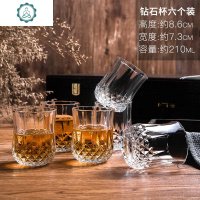 家用水晶玻璃杯威士忌杯洋酒杯 醒酒器酒具套装洋酒樽玻璃红酒瓶 封后 小号棱光单壶装