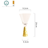 创意轻奢电镀金色红酒杯样板间鸡尾酒杯金色底座酒杯酒吧会所酒具 封后 鸡尾杯