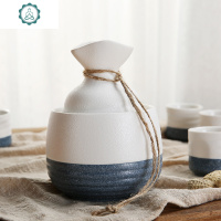 陶瓷日式创意清酒具小白酒杯家用烈酒盅烫酒温酒器酒分酒壶套装 封后 雪花温酒带4杯带竹烛台