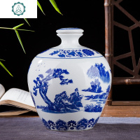 景德镇陶瓷酒坛5斤 10斤装陶瓷酒瓶白酒坛空酒瓶密封酒壶酒具酒罐 封后 5斤青花瓷八仙送丝巾