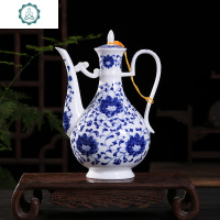 景德镇陶瓷酒具套装 一斤装白酒酒具高脚杯 烈酒杯 酒壶套件酒盅 封后 杨莲酒壶+10杯+托盘1斤装