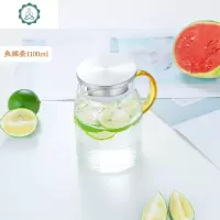 玻璃冷水壶家用耐热凉水壶凉白开水壶水杯套装大容量水瓶 封后 A182八方锤纹1500+6个冰凌把杯200