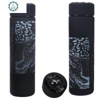 保温杯男女情侣款创意显示学生好看个性可爱闺蜜一对高颜值 封后 500一个狂野猎豹带温度显示黑色