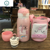 两用大容量学生水壶儿童双盖316不锈钢保温杯幼儿园便携吸管杯子 封后 冰雪蓝/BW429