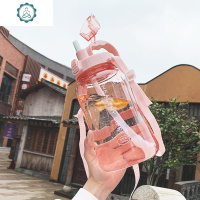 塑料水杯女学生带吸管便携户外运动防摔水壶大容量简约超大男杯子 封后 2000绿色+吸管+背带保温壶