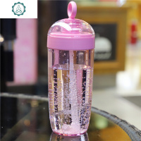 带吸管的杯子女学生韩版原宿水杯塑料杯子创意潮流个性便携随手杯 封后