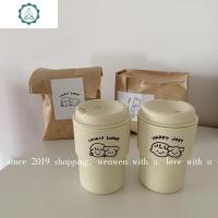 原创ins韩式手绘随手塑料厚款情侣咖啡杯 封后塑料杯