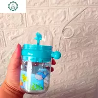 鲸鱼喷水杯子可爱学生儿童卡通网红会喷水的喷泉塑料吸管随手杯女 封后