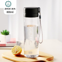 简约水杯便携男大容量水瓶女防摔塑料耐摔磨砂太空杯子学生 封后