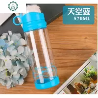 太空塑料水杯便携弹跳带杯盖可爱男女学生创意水壶 封后塑料杯