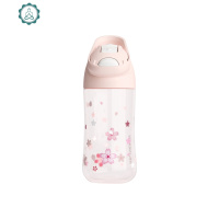 优仅夏季儿童樱花水杯男 便携防摔吸管塑料杯子学生女 封后