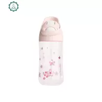 优仅夏季儿童樱花水杯男 便携防摔吸管塑料杯子学生女 封后