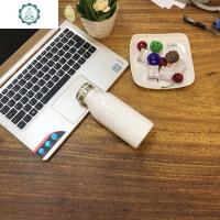 新款牛奶瓶保温杯男女可爱情侣学生杯便携不锈钢304直身杯 封后 白色350送杯刷