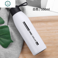 保温杯男士初中学生个性简约水杯女便携不锈钢韩版杯子创意潮流 封后 黑色/420