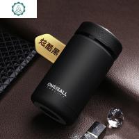 304不锈钢水杯保温杯男士便携商务泡茶杯防摔带过滤网杯子 封后 黑色