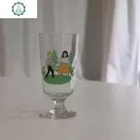 露阿阿 自制ins同款跳舞雏菊水果复古高脚杯玻璃牛奶果汁咖啡杯 封后 跳舞玻璃杯