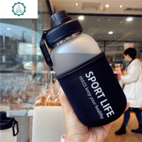 大容量磨砂水杯简约可爱ins风 清新森系过滤玻璃杯子男便携泡茶杯 封后 透明自行车1000ML黑色送杯刷+杯套+过滤