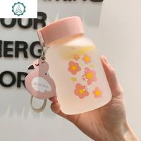 玻璃杯女网红ins小巧便携韩国水杯个性潮流清新森系可爱学生杯子 封后 小花粉小开心350ml