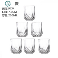 家用无铅玻璃杯子套装欧式威士忌洋酒杯钻石杯啤酒杯红酒杯酒具 封后 6只A款+6只B款烫坏包赔
