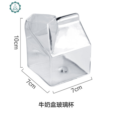 创意日式方形牛奶杯玻璃杯牛奶盒鲜奶盒家用早餐杯子 封后