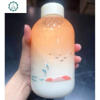 韩版水杯玻璃杯大容量水瓶便携杯子女学生随手杯创意可爱带盖茶杯 封后 海鸥