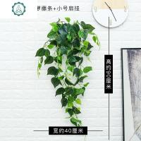 仿真植物绿植绿萝装饰挂壁花篮藤蔓吊篮花卉假盆栽家居摆设花艺 封后 高仿把束绿萝藤条+小号扇挂