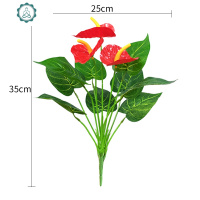 仿真绿植红掌绿萝假花客厅室内装饰绿色植物落地塑料盆栽摆设 封后 3花红掌黑盆套装仿真植物