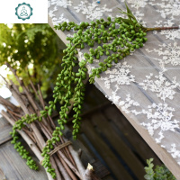 仿真多肉情人泪佛珠吊兰客厅卧室墙面装饰阳台垂吊植物假花壁挂件 封后 秋色长68cm仿真植物