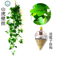 壁挂花仿真花绿植物室内创意挂墙上假花垂吊植物客厅吊兰绿萝藤条 封后 白边爬山虎壁挂一套仿真植物