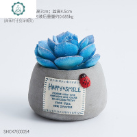 ins仿真多肉植物盆栽办公室桌面装饰北欧创意迷你小绿植室内摆件 封后 水泥盆栽-嫩绿A款仿真植物