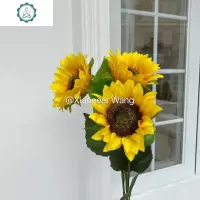 ins韩国简约向日葵仿真花花束太阳花假花拍照少女心房间装饰 封后 向日葵3支(送牛皮纸+雪梨纸)仿真植物