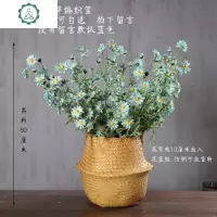 丁香菊 假花仿真花客厅摆设落地单枝花艺拍照道具绢花餐厅装饰花 封后 5红5粉+30厘米陶瓷瓶仿真植物