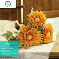 向日葵仿真花束摆设客厅餐桌装饰花艺套装室内家居太阳花插花摆件 封后 1支橙色+陶瓷花瓶仿真植物