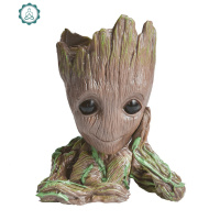 仿真植物小盆栽摆件桌面迷你绿植装饰仙人掌假花多肉客厅室内盆景 封后 格鲁特树人花盆C款