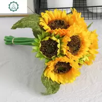 仿真花束向日葵太阳花幼儿园舞蹈道具室内家居客厅干花假花装饰花 封后 7头向日葵一束仿真植物
