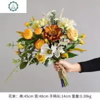 轻奢仿真花客厅假花玫瑰花装饰花手捧花束插花绢花餐桌花艺摆件 封后 把束E