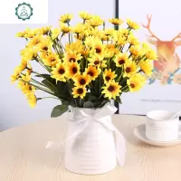 仿真向日葵花向阳花客厅摆放花卉餐厅餐桌电视柜酒柜装饰假花摆设 封后 手捧向阳+塑料/螺纹瓶仿真植物