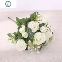 仿真花束摆件假花绢花客厅室内摆设餐桌花茶几装饰塑料玫瑰花干花 封后 玫粉色百合蕾仿真植物