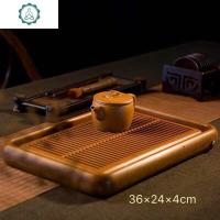 电木茶盘 储水式干泡台 办公室家用简约功夫茶具托盘排水茶台 封后 明镜36*24*4cm(可分离,储水1.4)