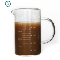 量杯带刻度玻璃烘焙杯子透明带把耐热用具量具把手微波炉儿童水杯 封后 500ml直身测容量专用-E27