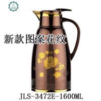 保温壶暖壶 咖啡壶保温瓶家用 玻璃内胆热水瓶3472D-1600 封后 新款花纹1600咖啡色(新花纹)